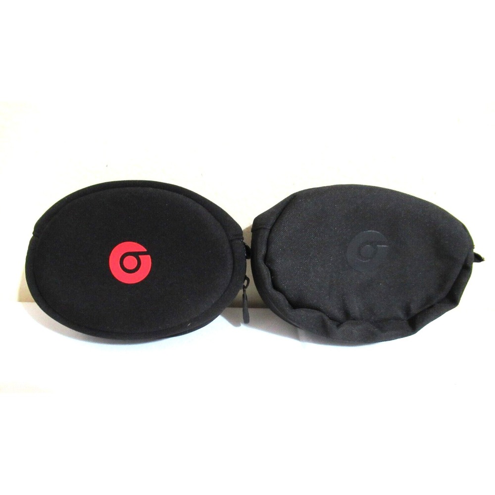 Set of 2 Beats Headphone Storage Cases Soft Padded Canvas/Neoprene Black